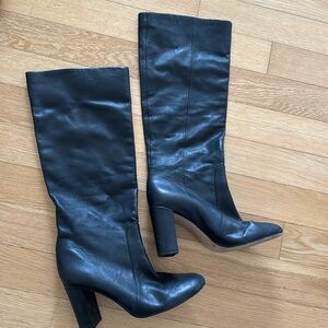 Vince Camuto - size 7.5 - black leather knee high boots - EUC